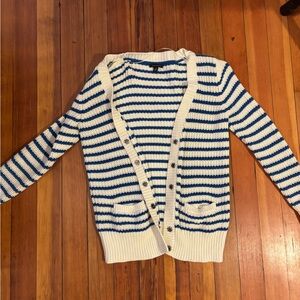 Tommy Hilfiger Blue and White Striped Cardigan